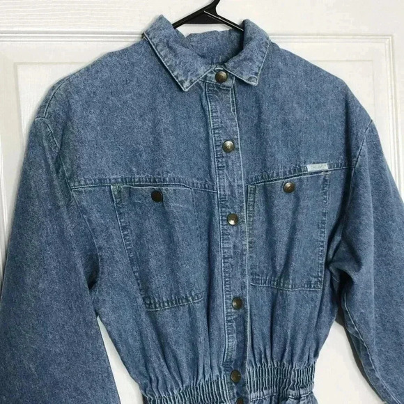 Dreams Vintage 80's Denim Jumpsuit Romper High Rise sz Medium - Picture 2 of 7